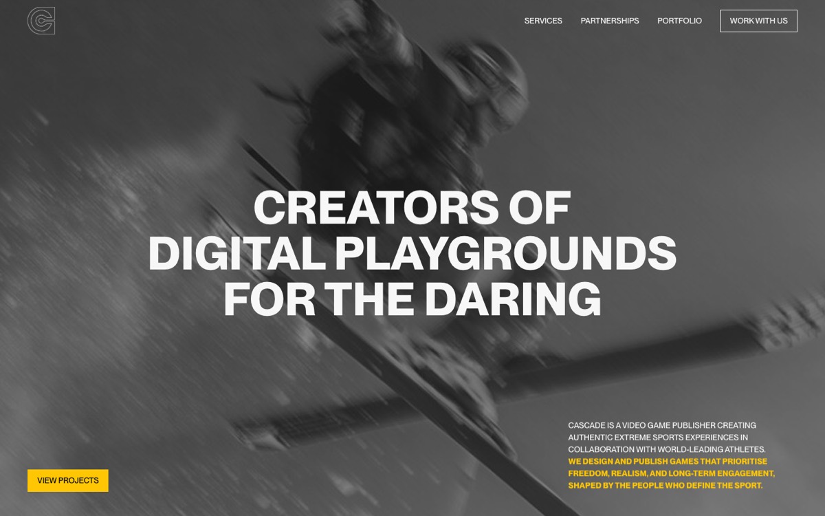 Cascade website homepage