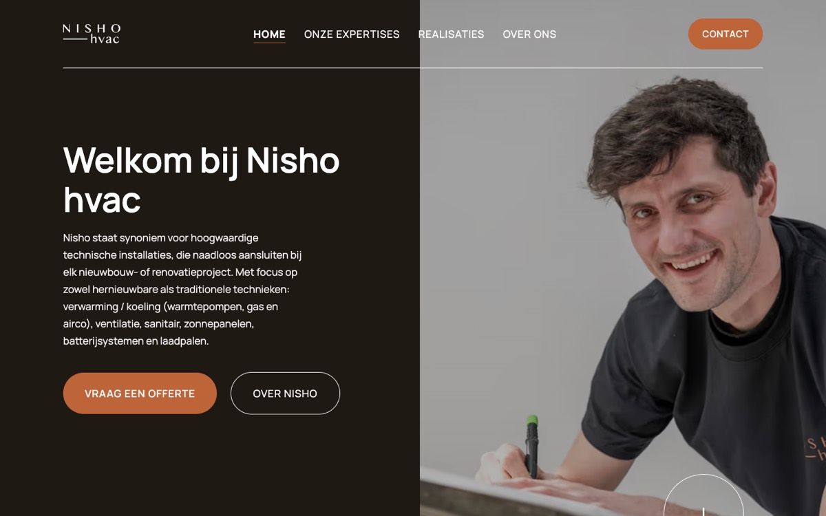 Nisho website homepage