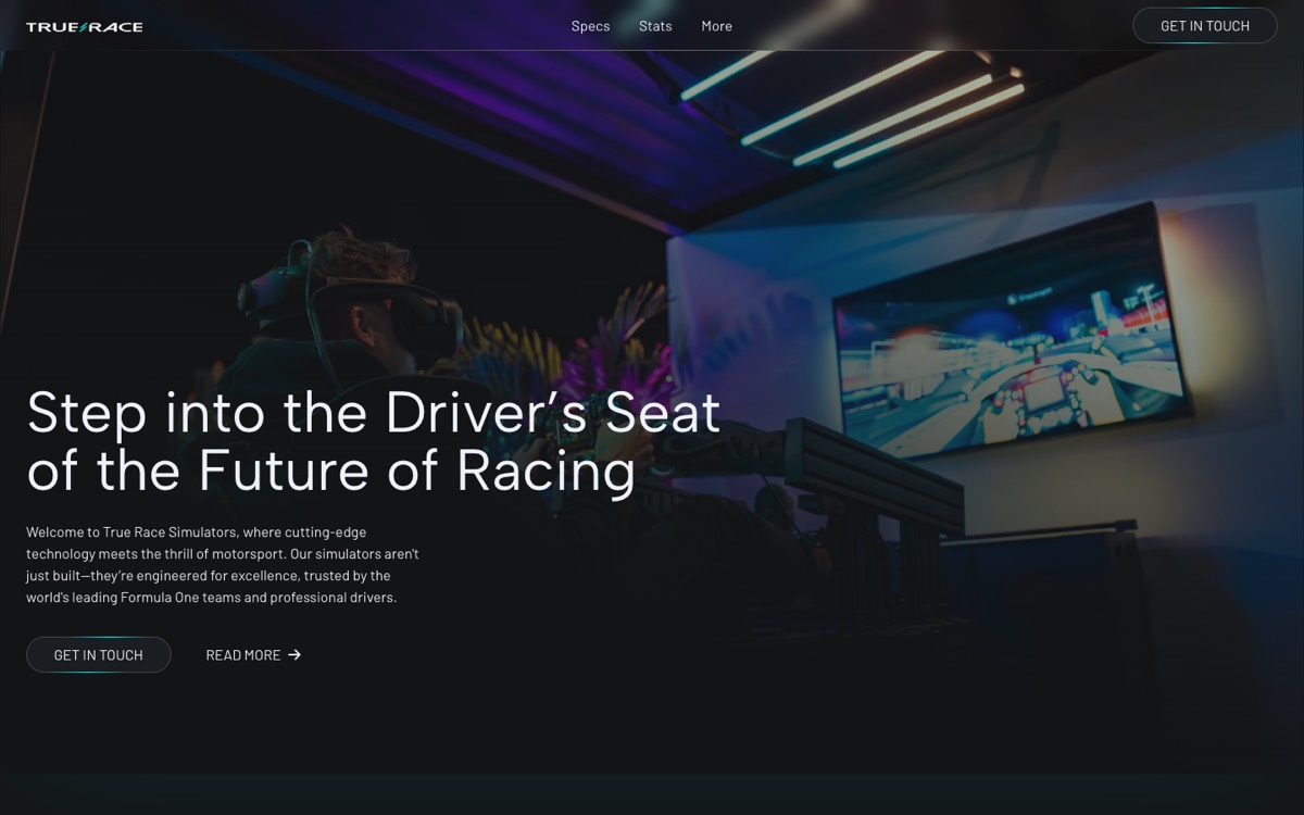 True Race website homepage